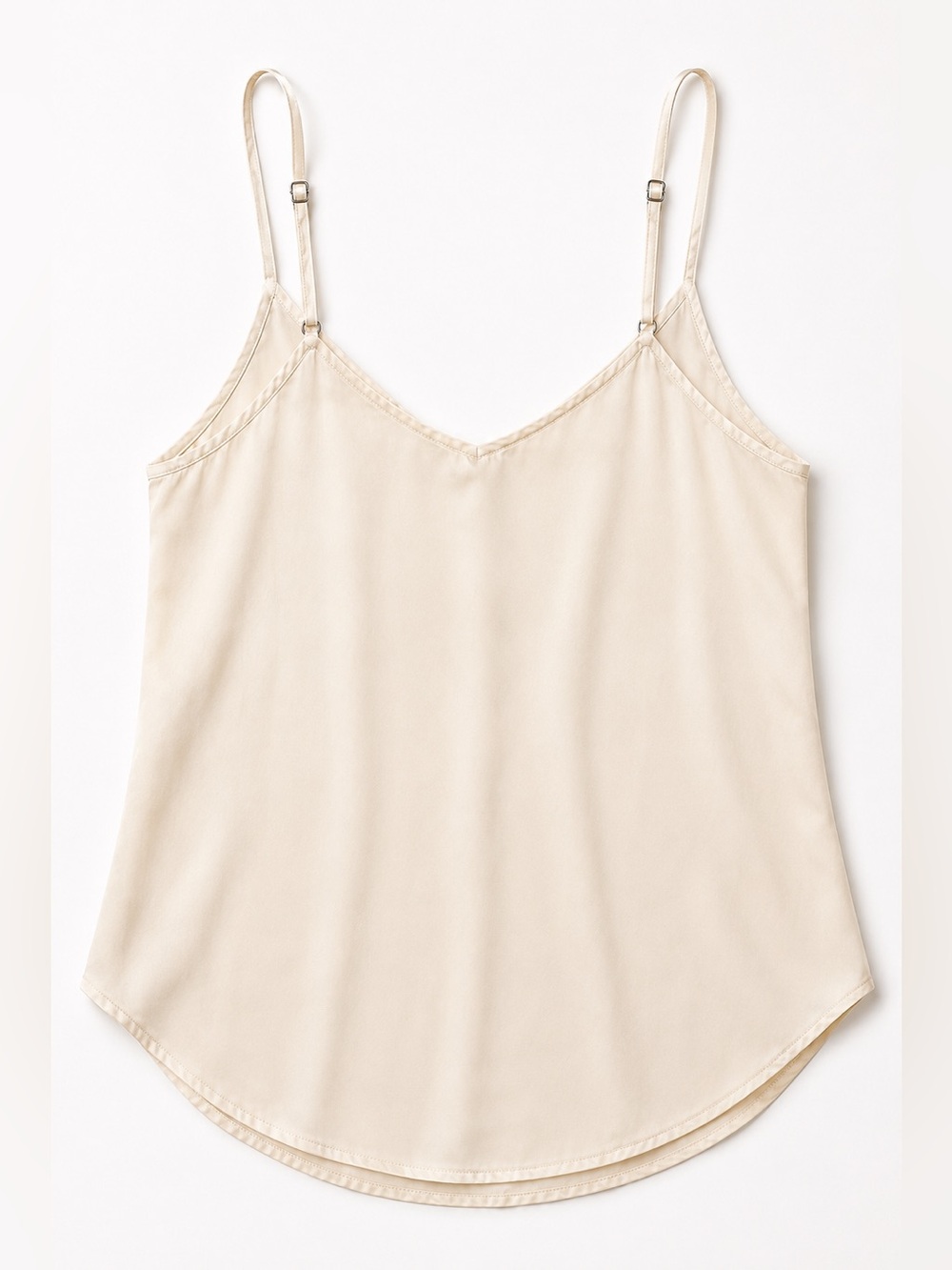 Sexy Silk Ivory White Camisole Tank Top Minimalist Chic Medium Stillwater Shirt - Picture 2 of 10